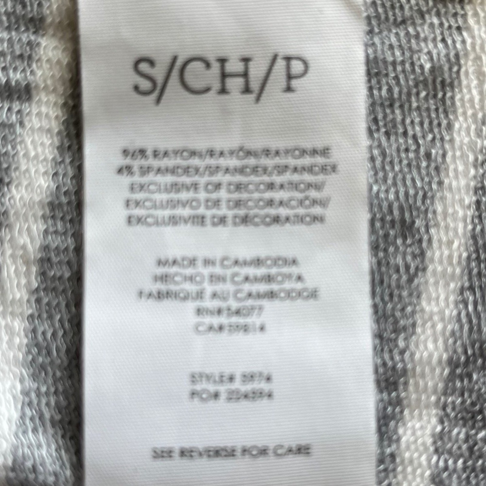 CAbi Maxi Dress Easy Style #5974 Small Grey White Stripe Ruching Stretchy Comfy