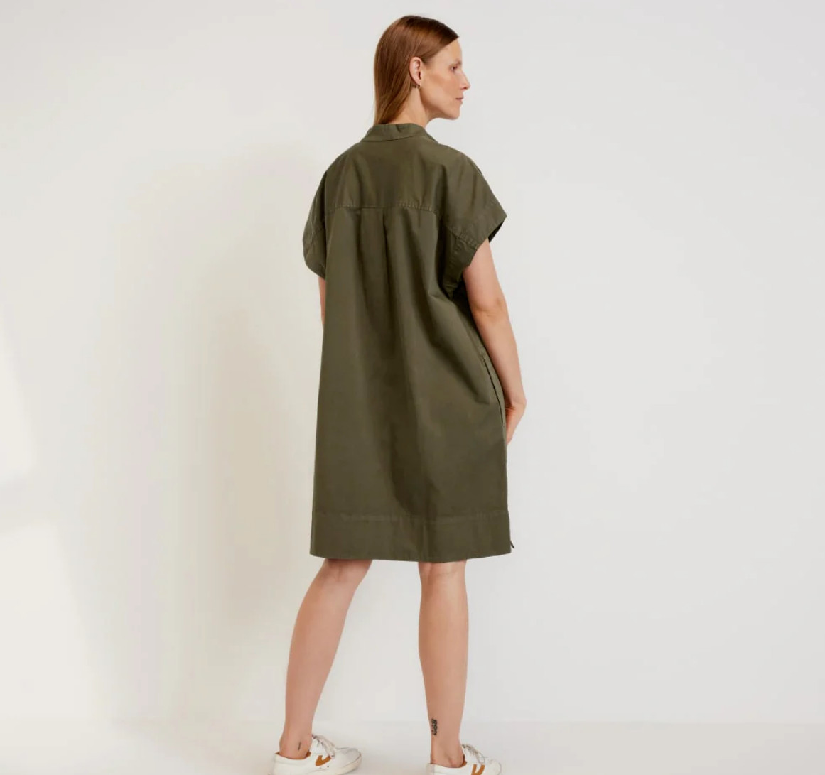 EVERLANE 2026 Easy Workwear Dress Olive Green Oversized Women’s Size Small
