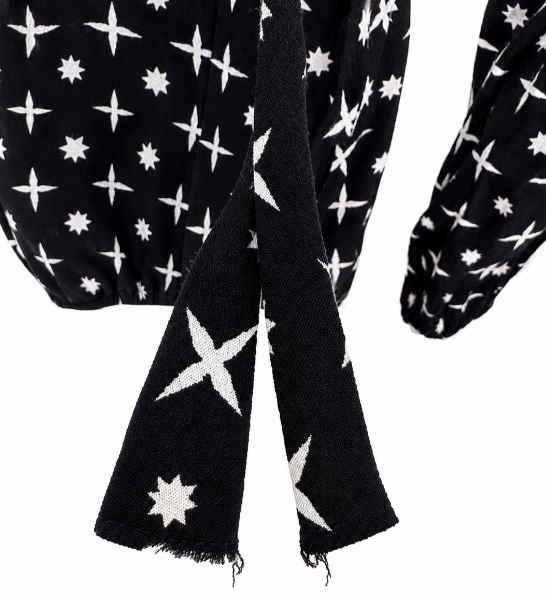 Kookai Black and White Star Print 100% Viscose Wrap Mini Dress Size 8