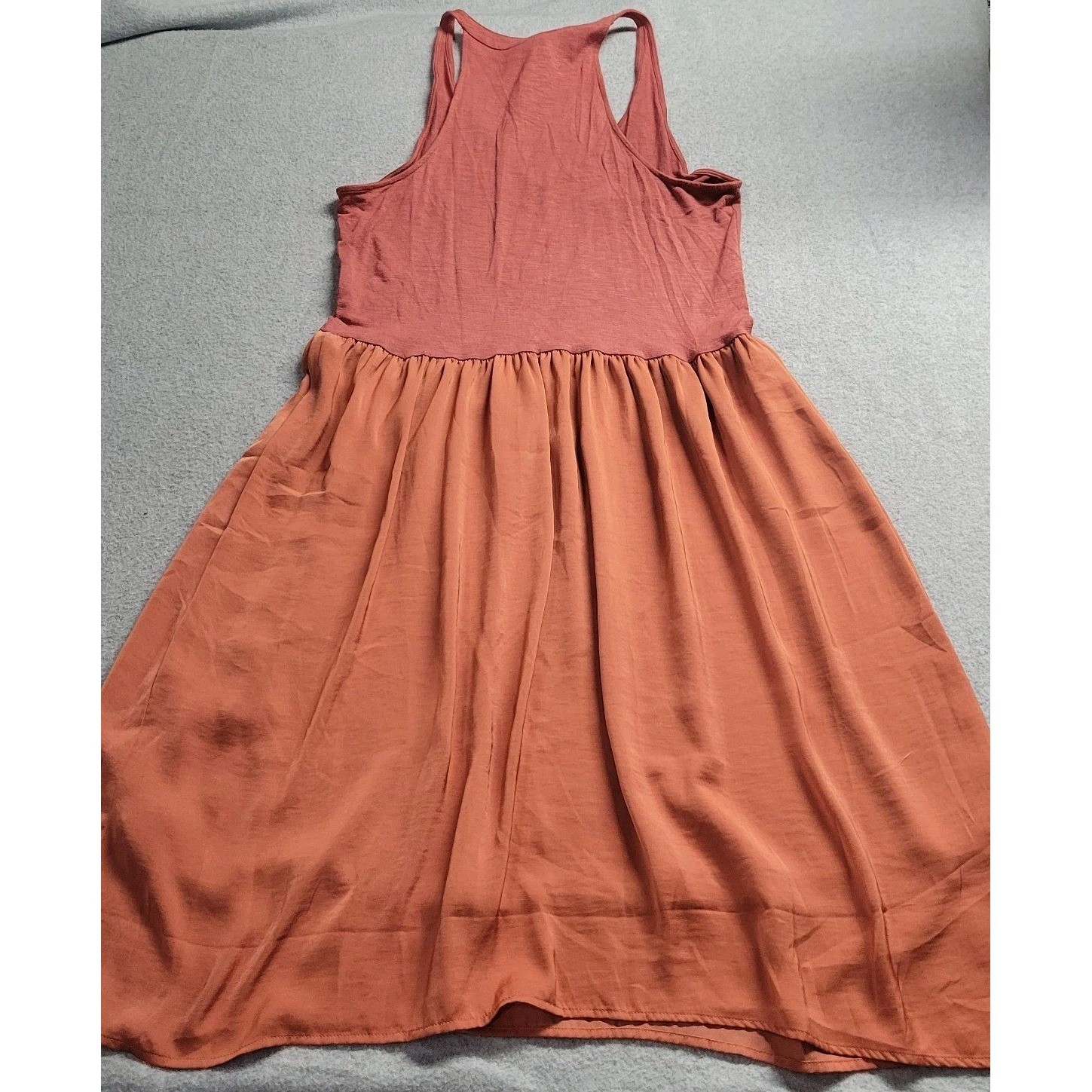 Dolan Left Coast Collection Mixed Media Tank Dress Rose Terracotta V-Neck Small