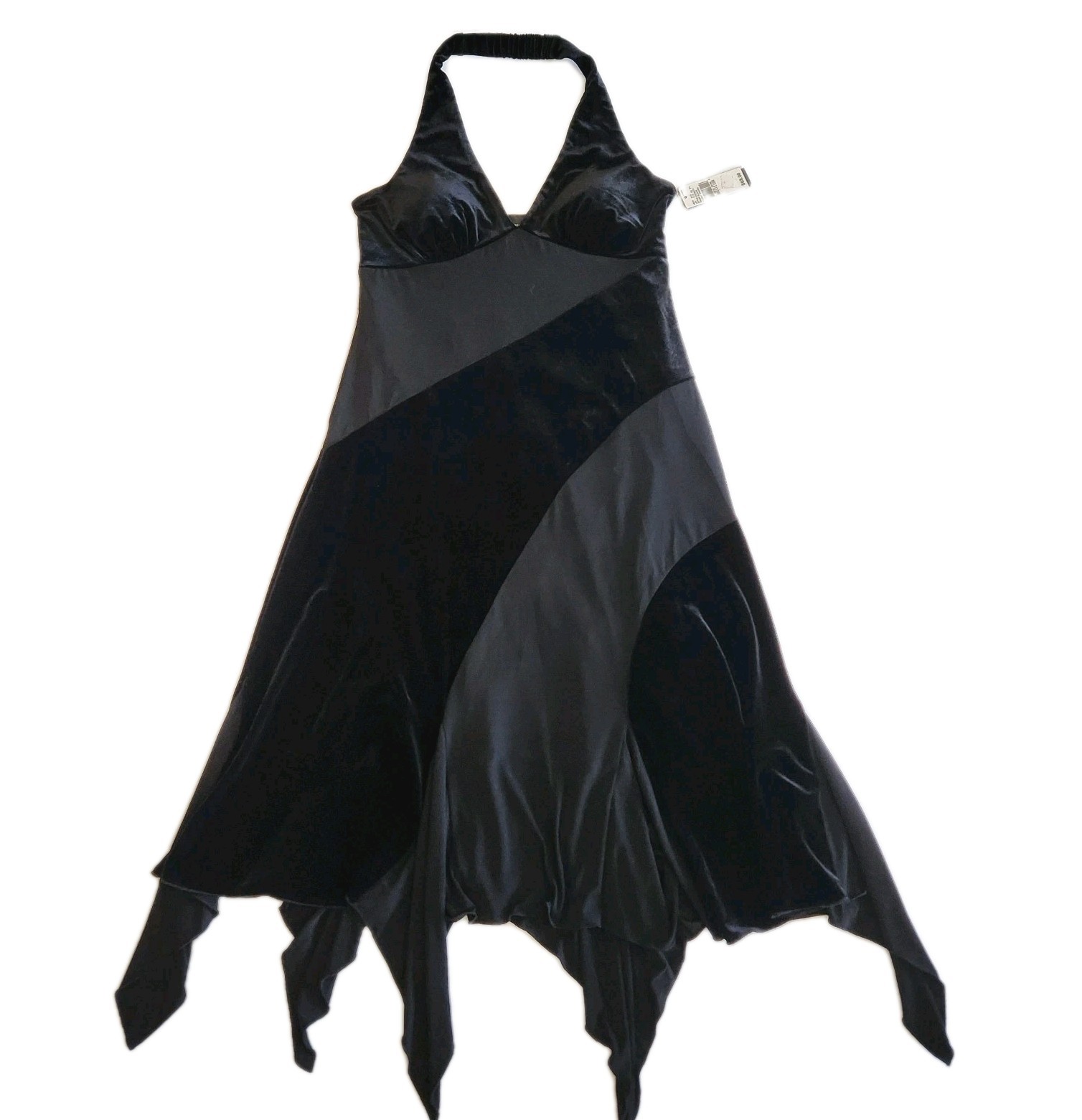 AB Studio Vintage 90s NEW Halter Black Maxi Witchy Whismygoth Gothic Women SZ M