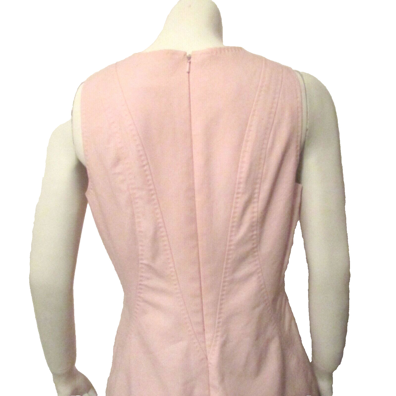 Etcetera Pink Cotton Spandex Sleeveless Office Casual Knee Length Sheath Dress 4
