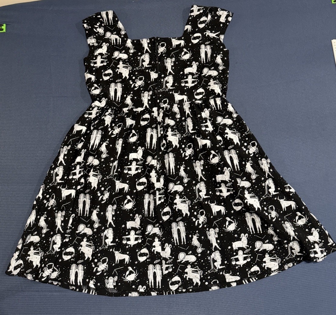 Horoscope Dress – Stars Celestial Moon Witch Black Zodiac XL Mata traders