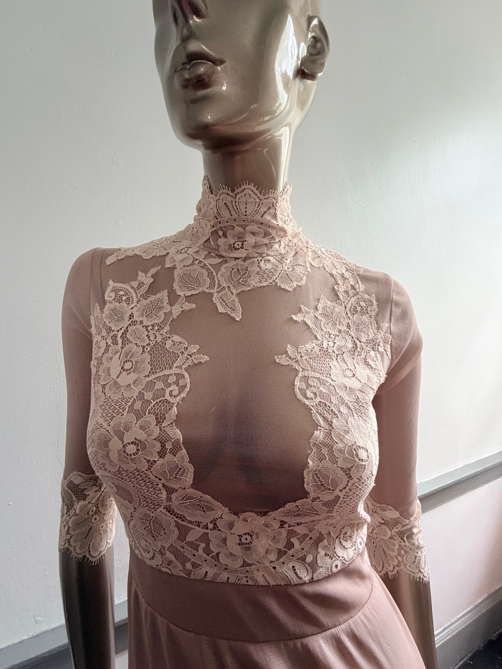 Holy As Hell Blush Lace Open Back Mini Dress Women’s Small Romantic Coquette Cot
