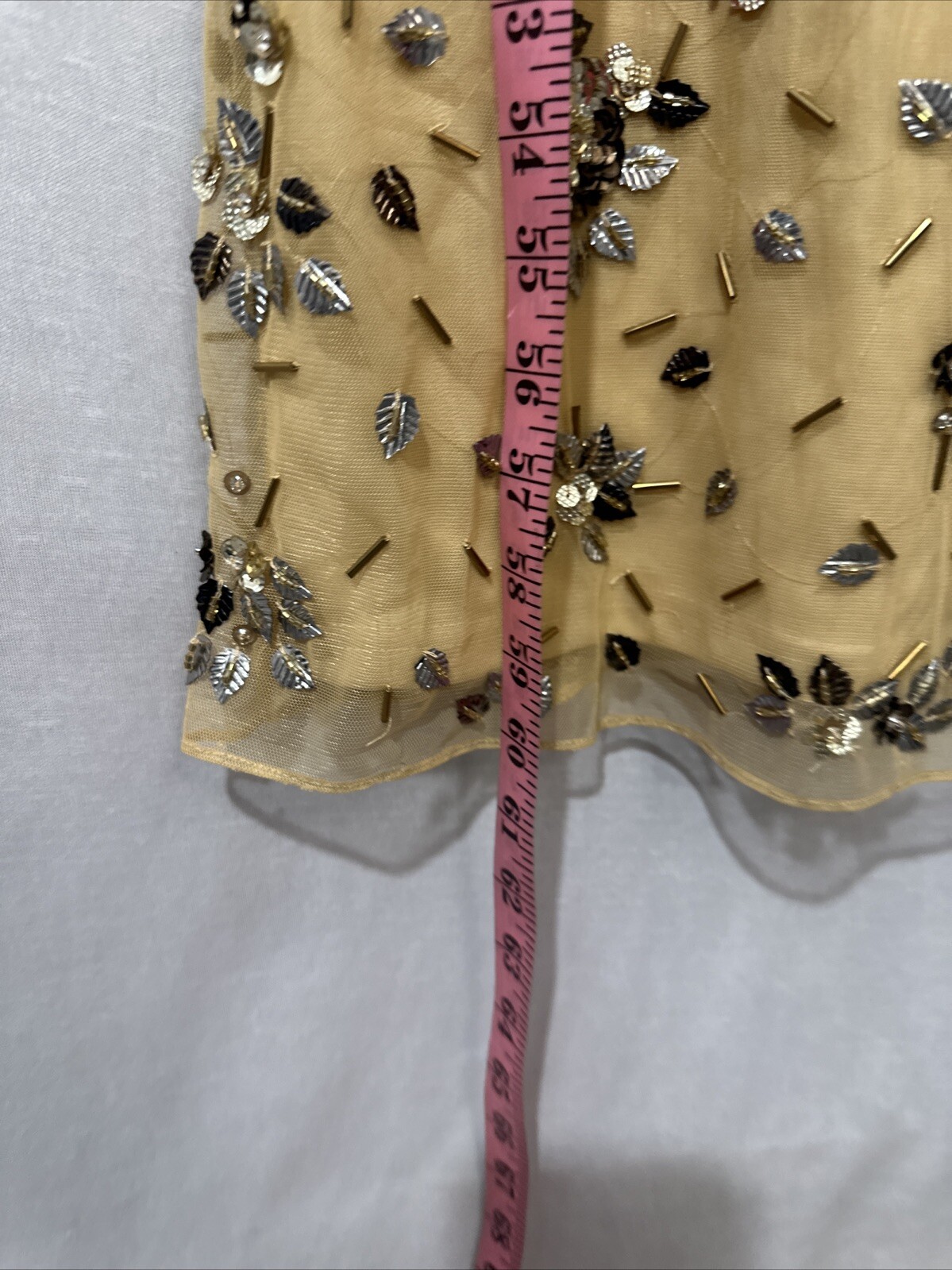 NWT Mac Duggal [ 2 ] 5477 Floral Embellished Scoop Neck Evening Gown Gold J1404