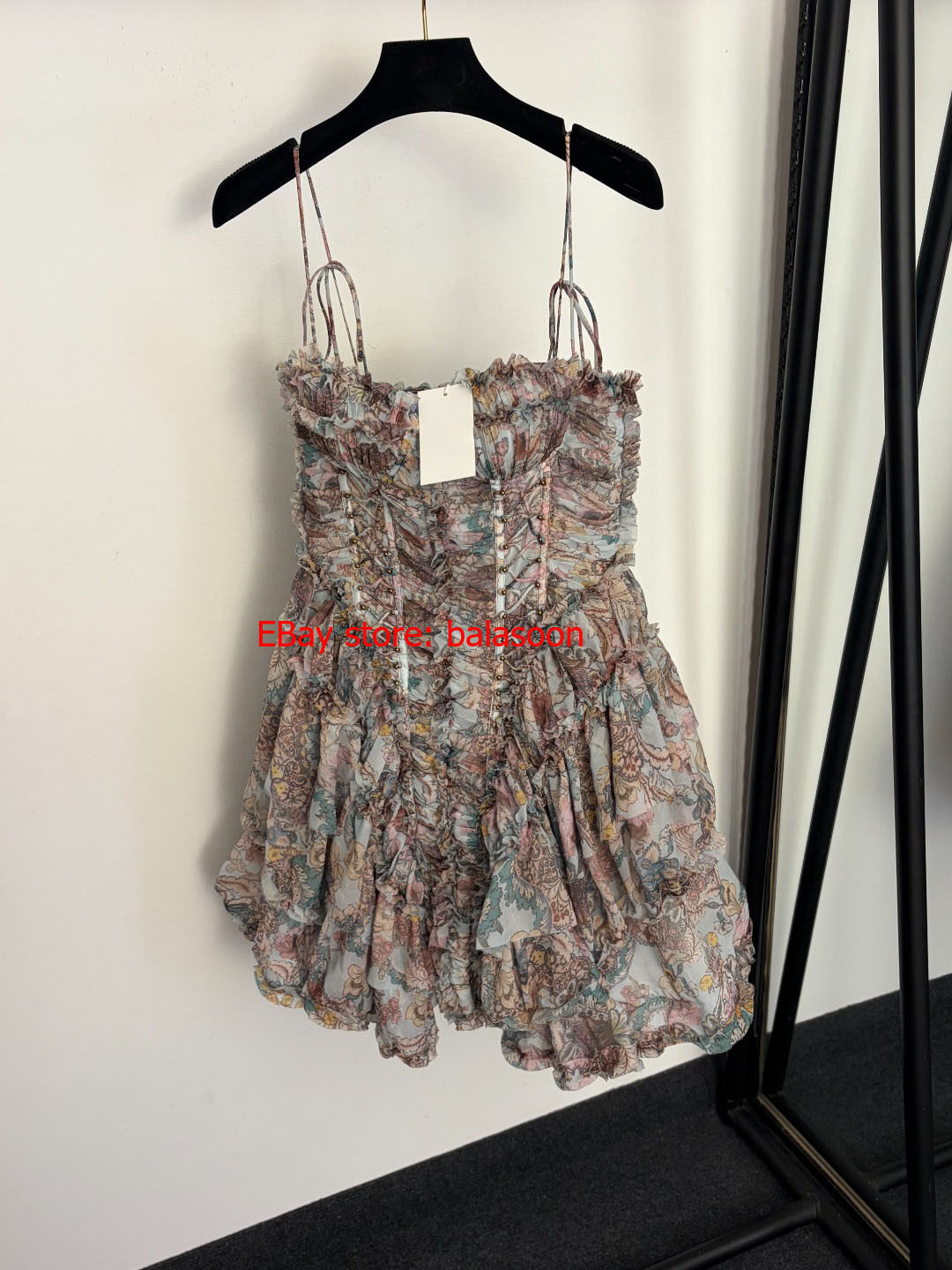 2026 fashion summer women gold beads floral tube top suspender dress cake skirt