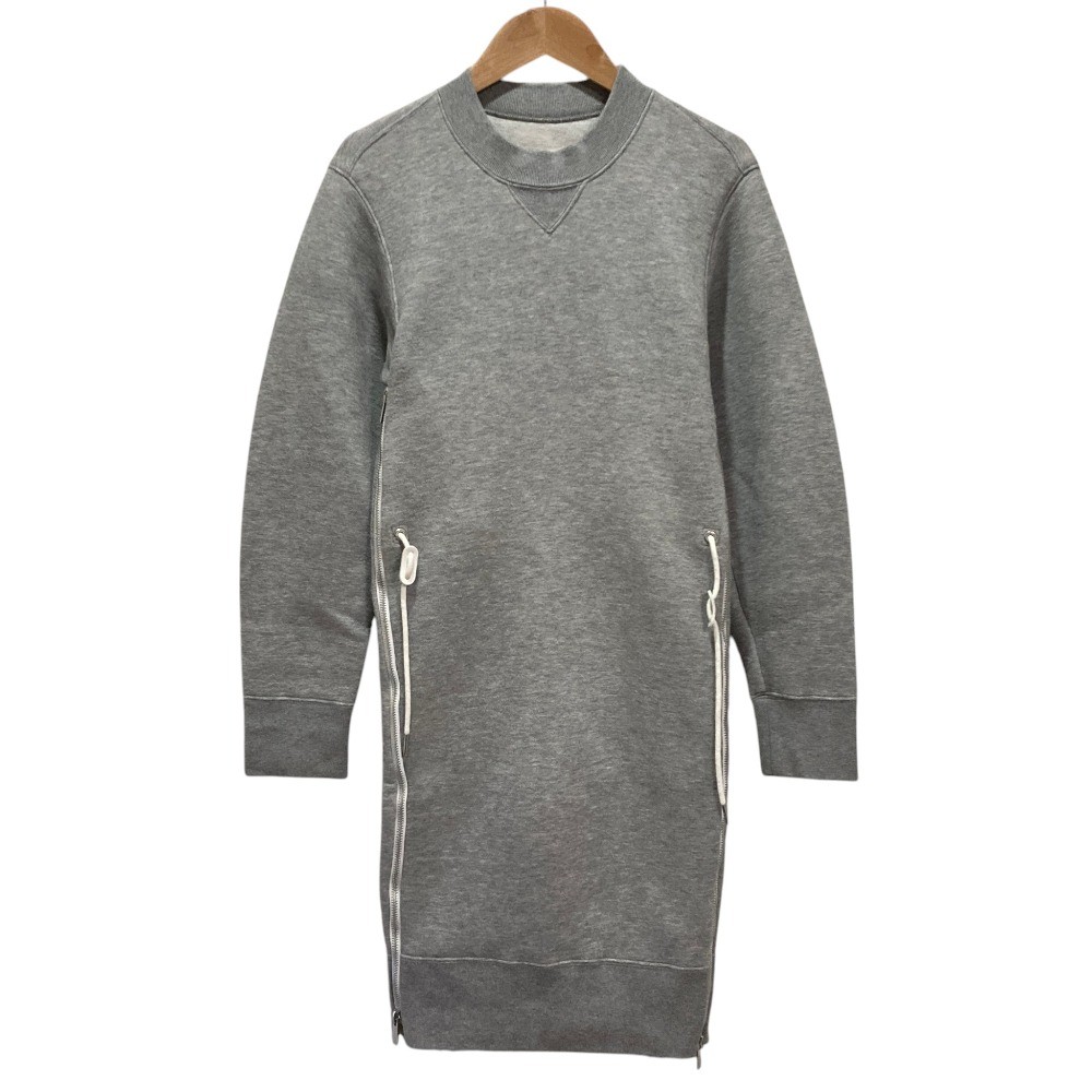 sacai Sponge Sweat MA-1 Dress SCW-059 Size 3 Gray Women USED