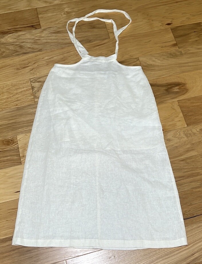 WeWoreWhat Dress Linen Tied neck open back Mini Small S