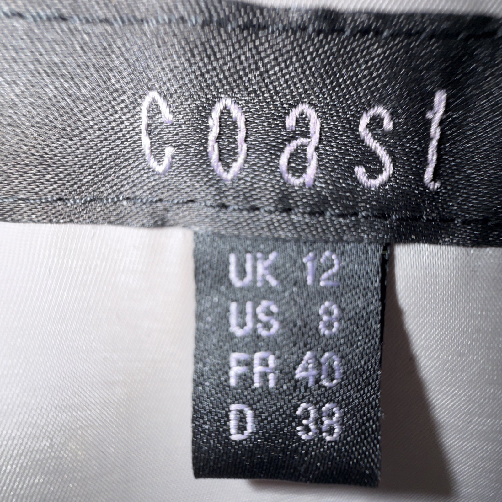 Gorgeous Coast Lilac/silver Ruched Dress Size 12
