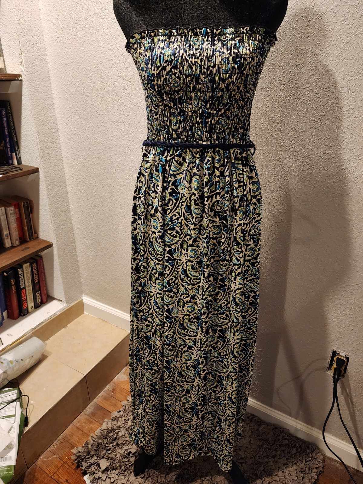 NWT Catch My I Women’s Blue Floral Strapless Dress Size Small