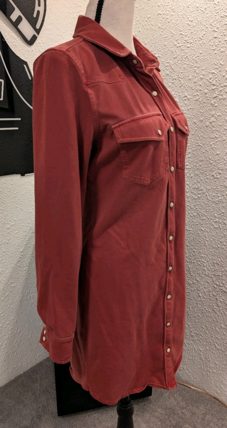 The Normal Brand Rust shirt dress, effortless, western style, utility, layering