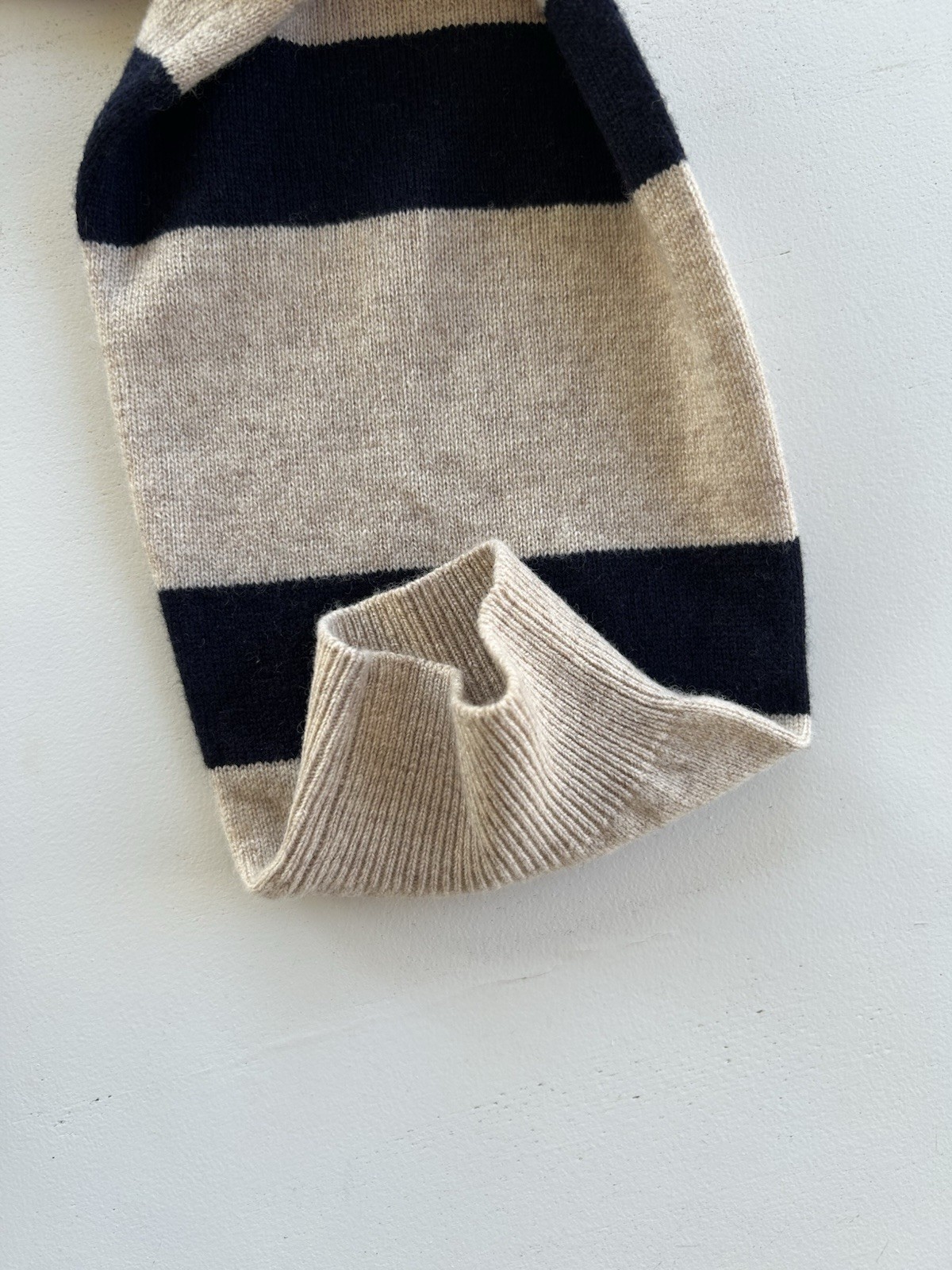 Ted Baker Knit Wool Cashmere Blend Sweater Dress Chevron Tan Navy Women’s Size 3