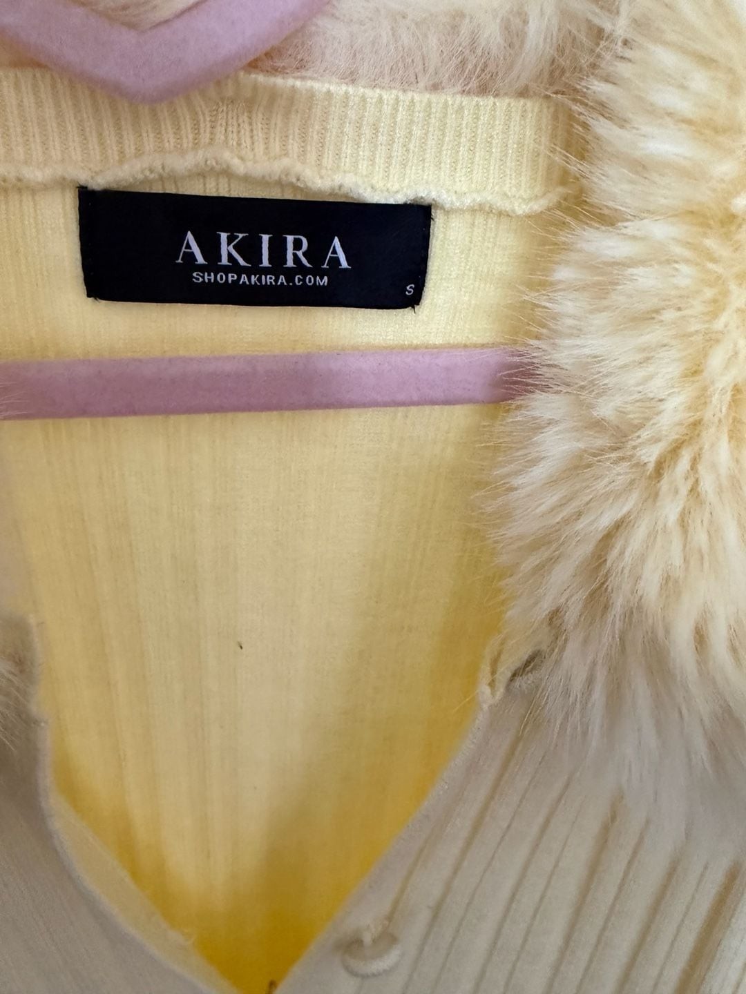Akira Ready For Spring Rib-Knit Faux Fur Trim Button-Down Midi Dress