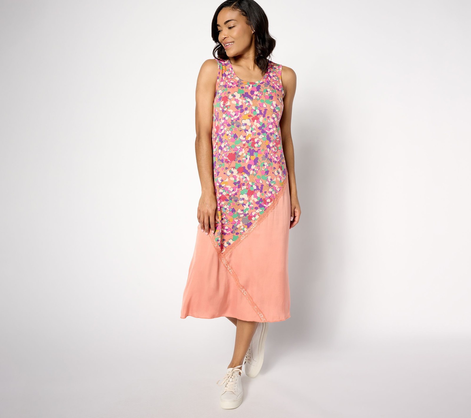 Fashion Women’s Petite Dress PL Mixed Media Printed Multi-colored A635909