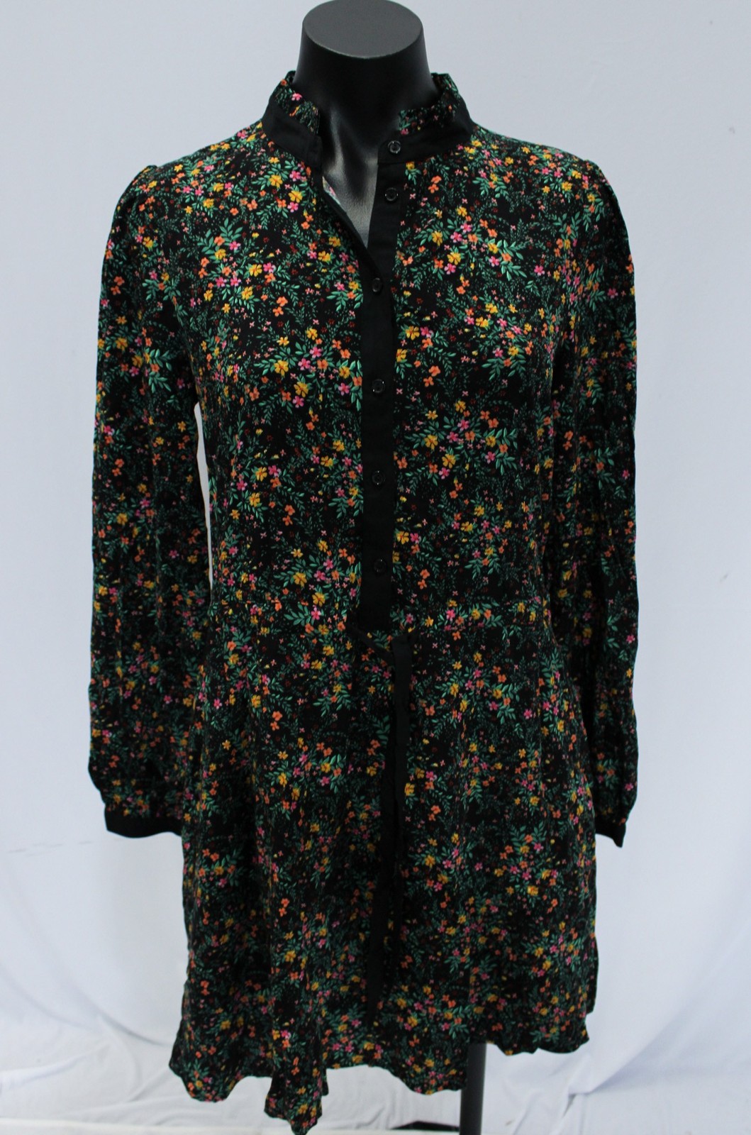 Lost + Wander Women’s Madeline L/S Mini Dress AR8 BlackMultiFloral Size XS NWT