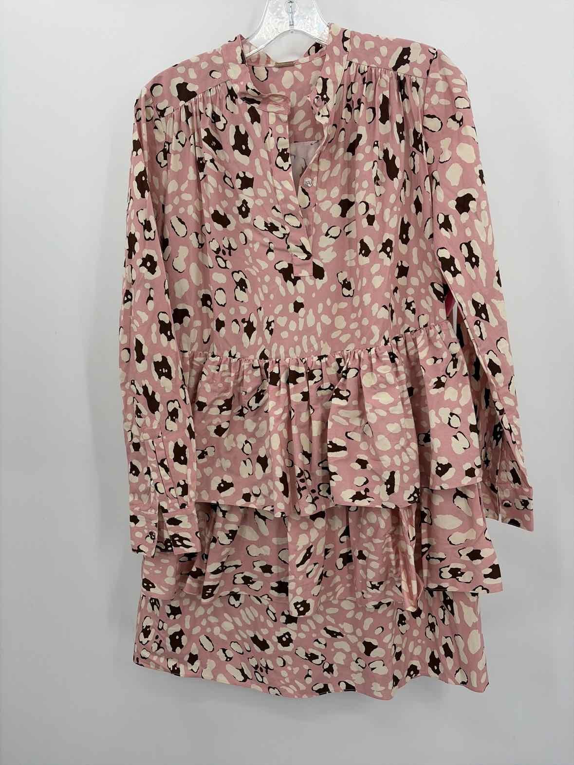 Pre-Owned Adam Lippes Pink Size XS Knee Length Long Sleeve Dress