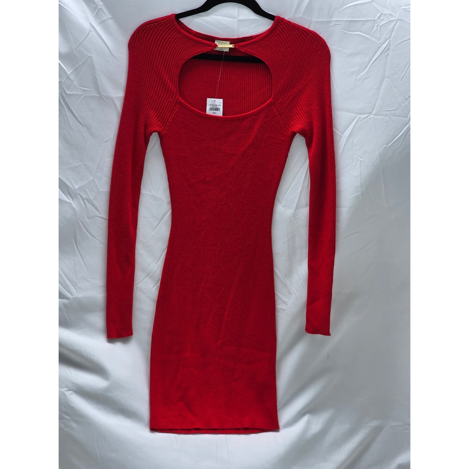 Abercrombie & Fitch Ribbed Cutout Long Sleeve Mini Dress Small 159-591-4181-500