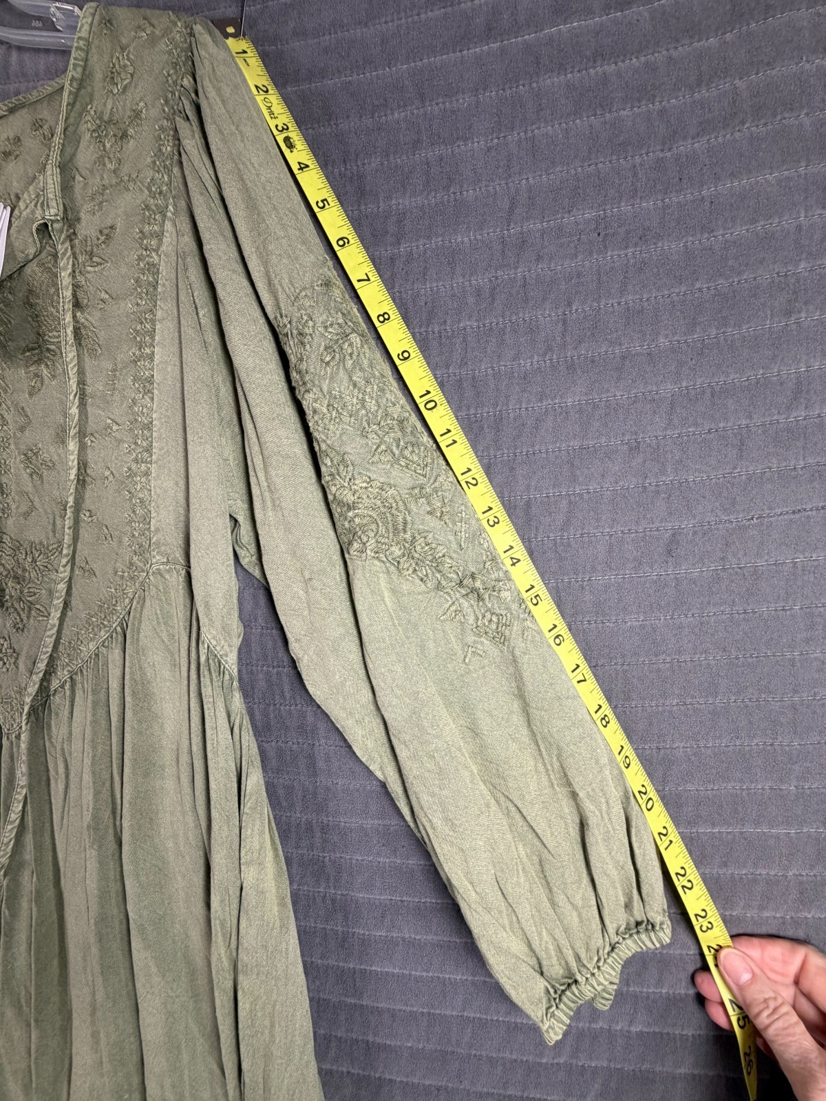 Soft Surroundings Willow Dress Going Green M Embroidered Boho NWT Retail $140