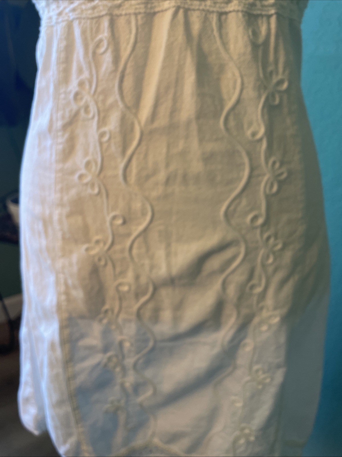 Alexandra Fashion From Peru 100% Cotton Embroidered Strapless Mini Dress Small