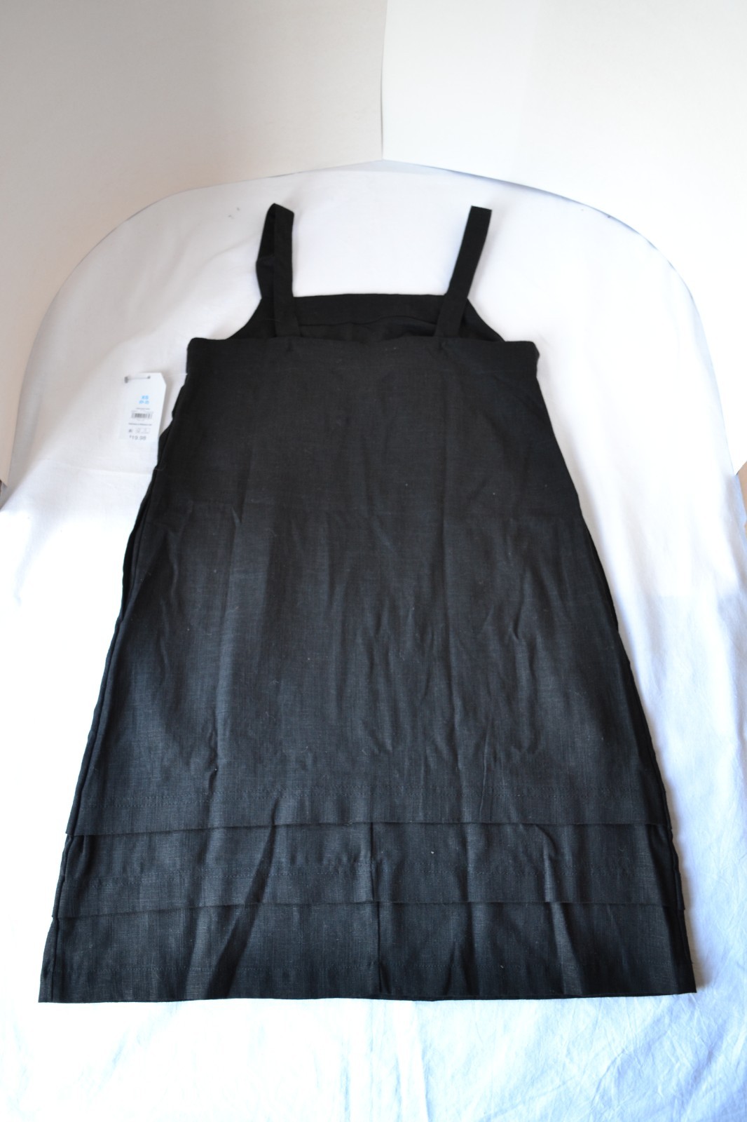 Time and Tru Women Linen Shift Dress Size 0-2 Black Length 34 in. with Pockets