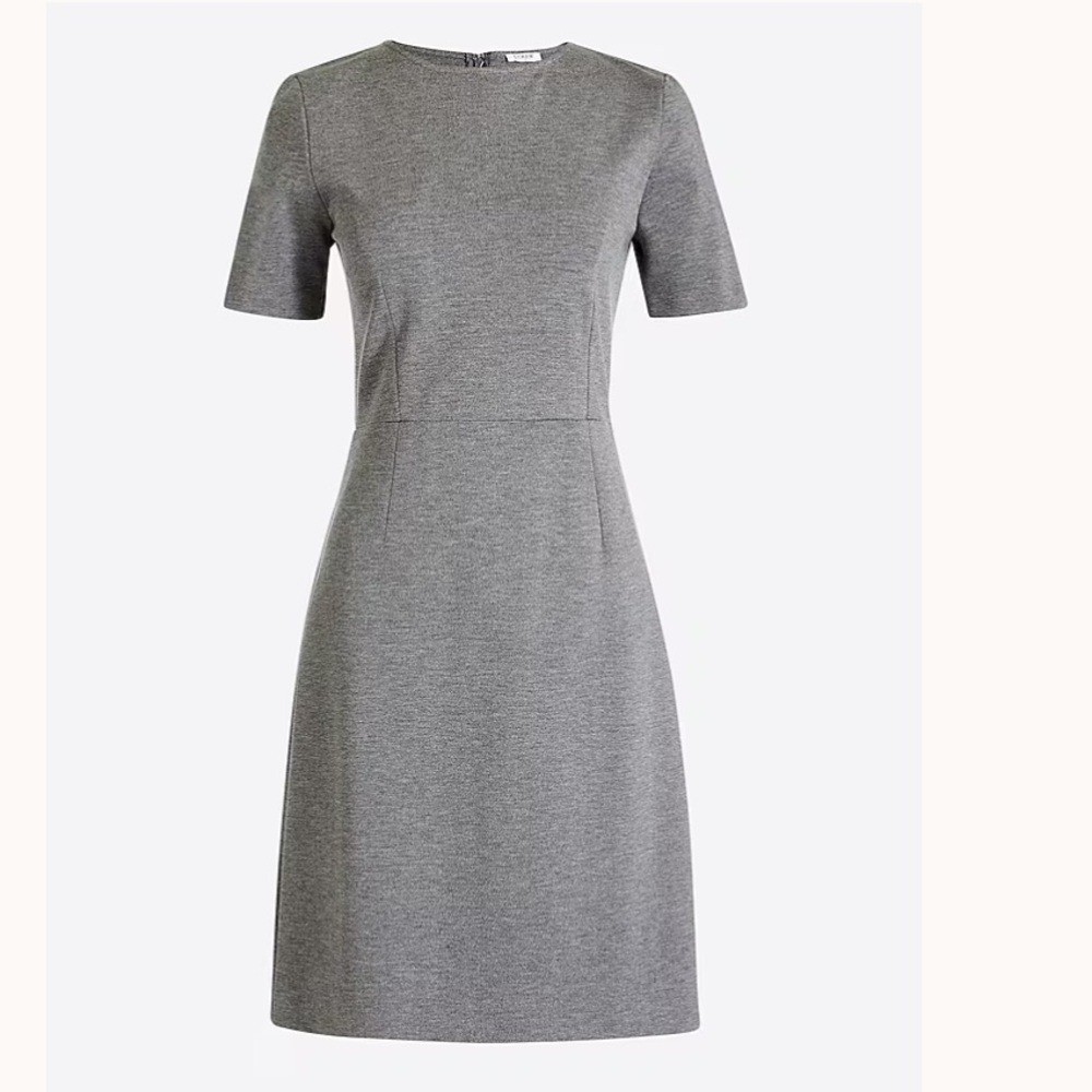 J CREW SHORT SLEEVE COTTON DRESS WOMEN’S SZ 12 TALL HEATHER GREY Classic NEW