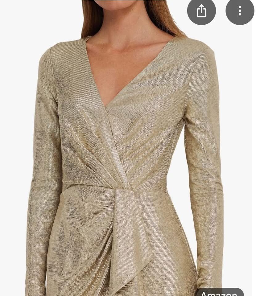 LAUREN RALPH LAUREN Metallic Stretch Knit Cocktail, available size 2, NWT