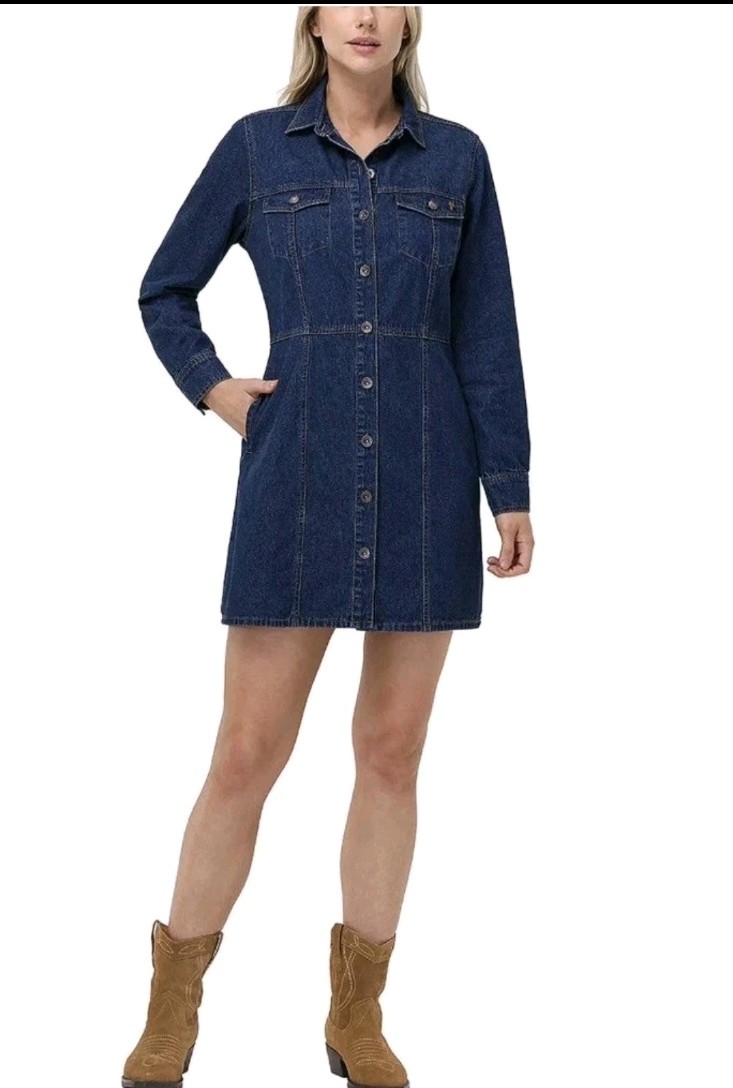 Frye & Co Women’s Denim Dress Size Medium Dark Wash NWOT