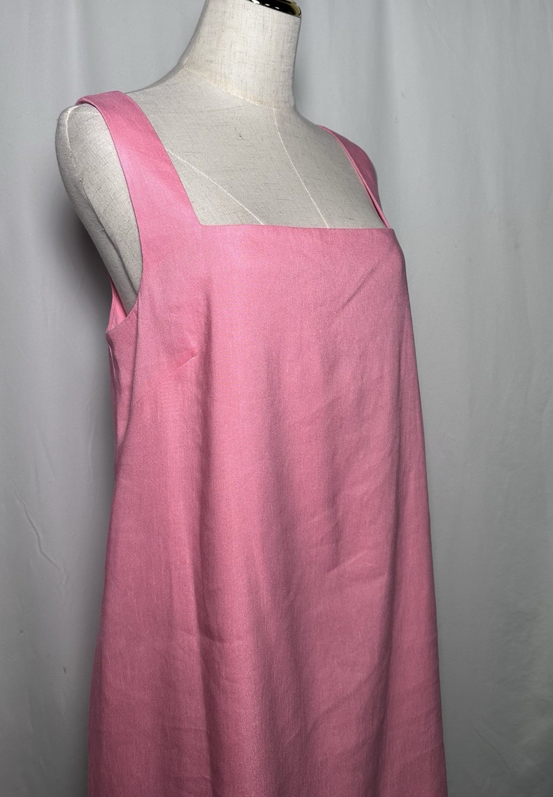 Antonio Melani Mini Dress Shift XL Sleeveless Linen Blend Pink Pockets $159