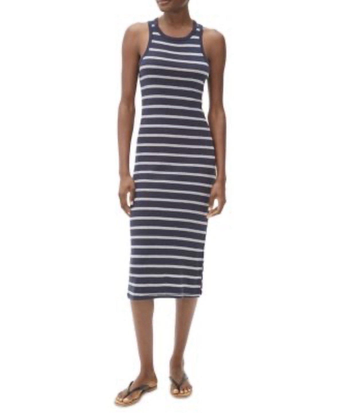 Michael Stars Ruby Striped Midi Dress Sz Small Bodycon Beach Nautical Coastal