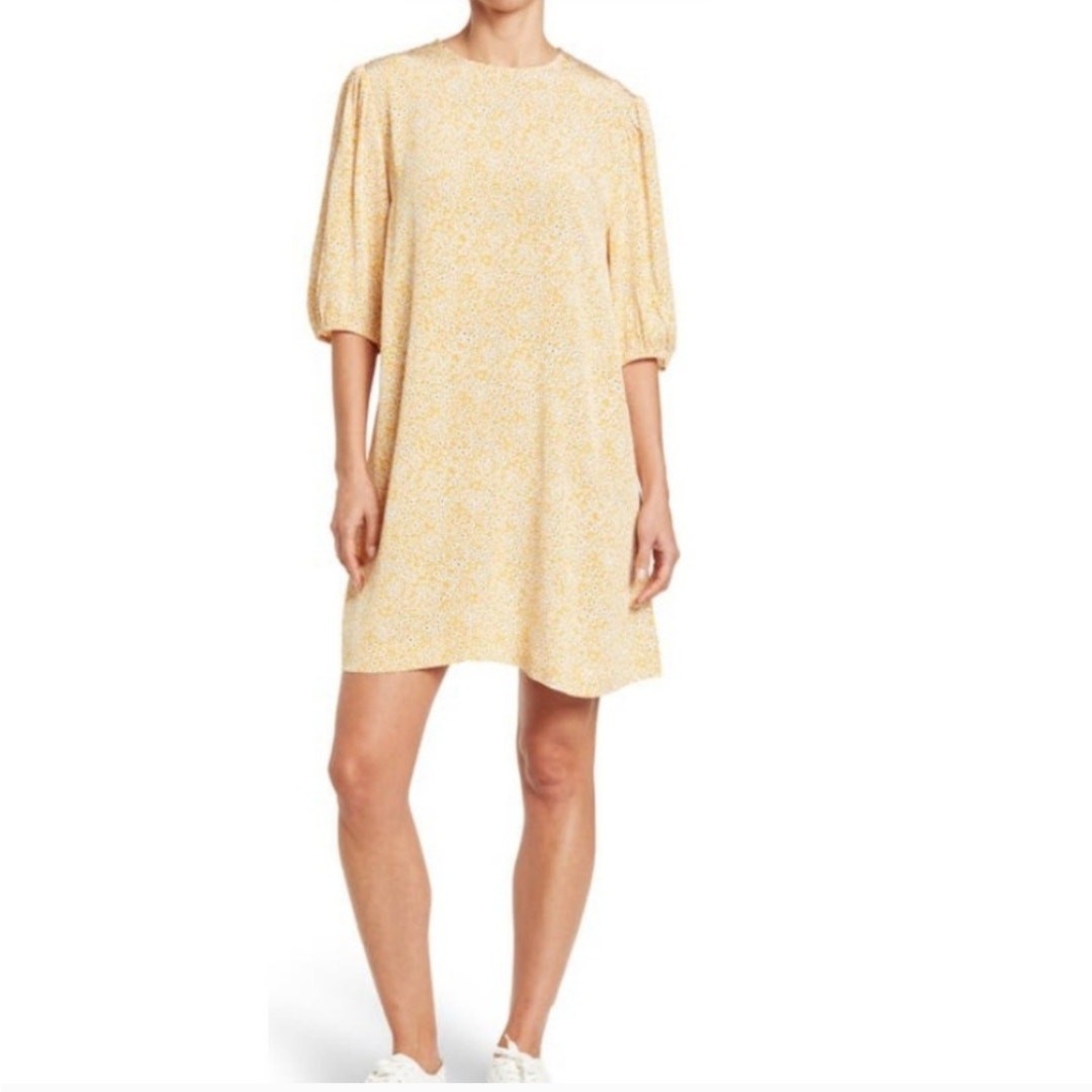 Samsoe Samsoe Women’s Dress Size Large Yellow Floral Cottagecore Boho Casual