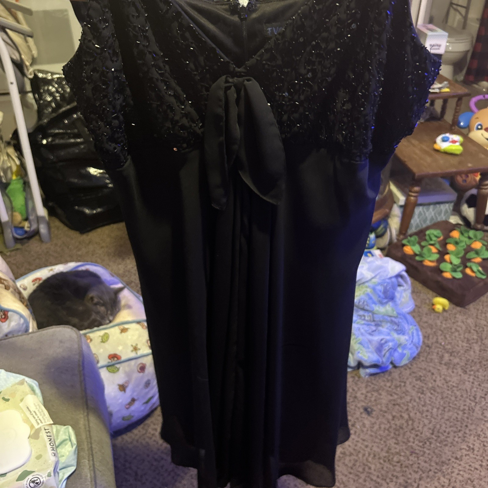 Eva Blue Cocktail Mini Dress Beaded Sequin Whimsygoth Fairy Y2K Elegant Formal