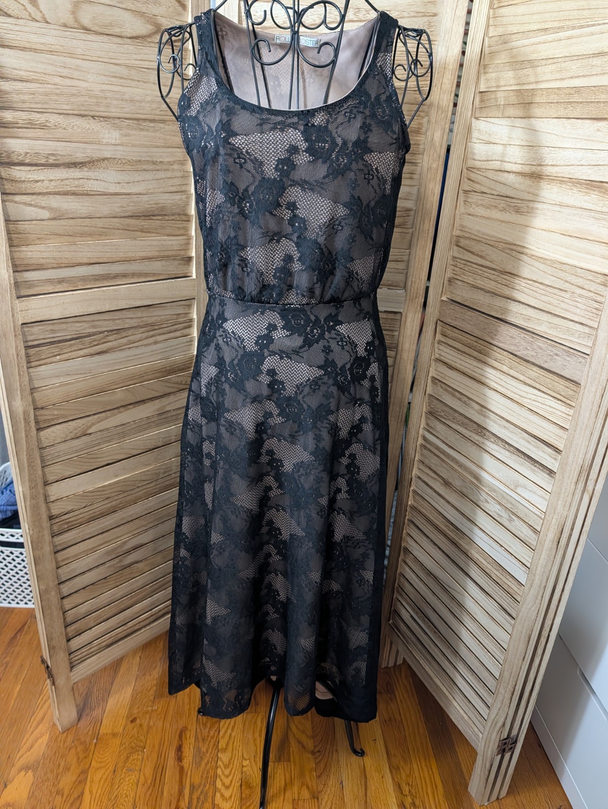 Rolla Coaster Black lace High Low Sleeveless Dress SZ Small