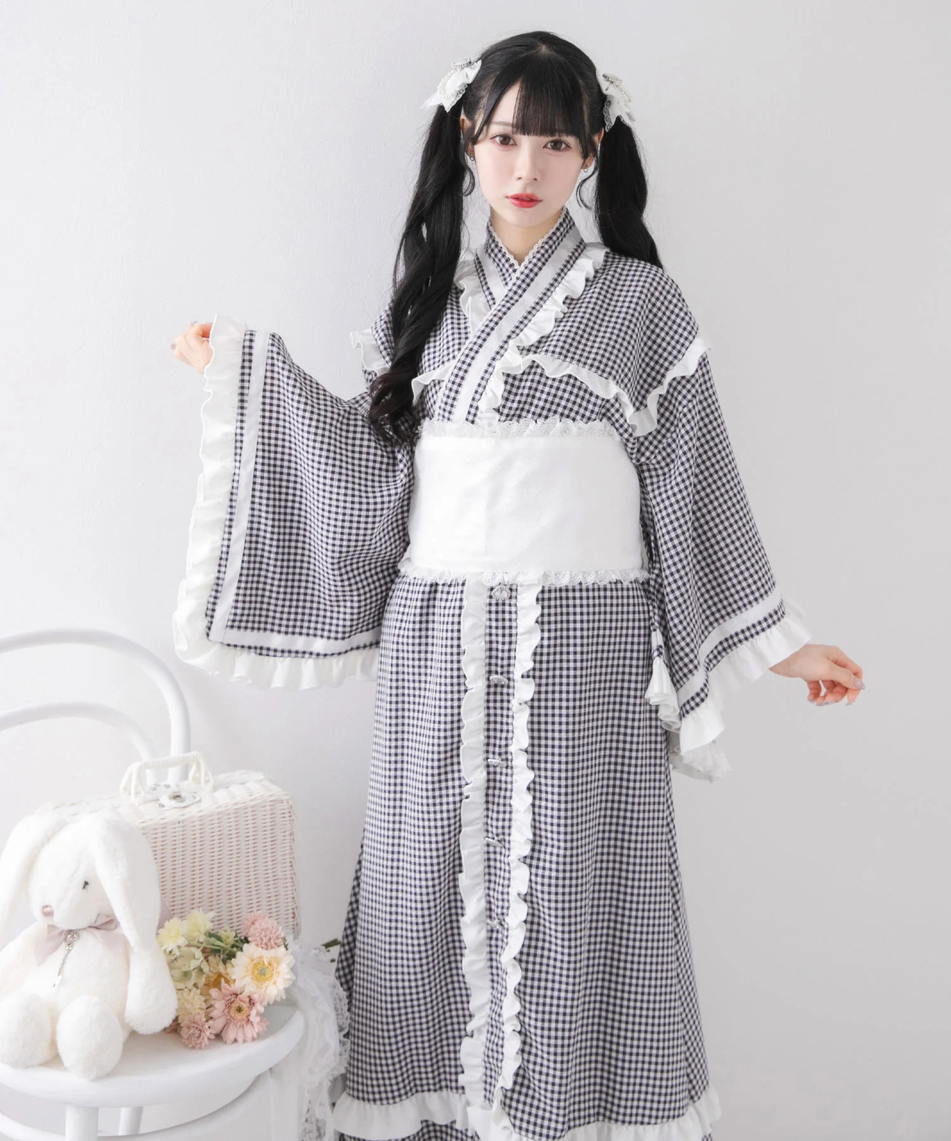 BULK BUY Ruffled Ribbon Tiered Yukata Jirai New