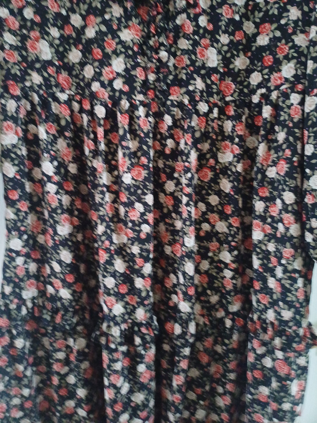Pretty Boho ruffle floaty Roses Print 🌹 Floral Maxi Dress 👗S M 10 12
