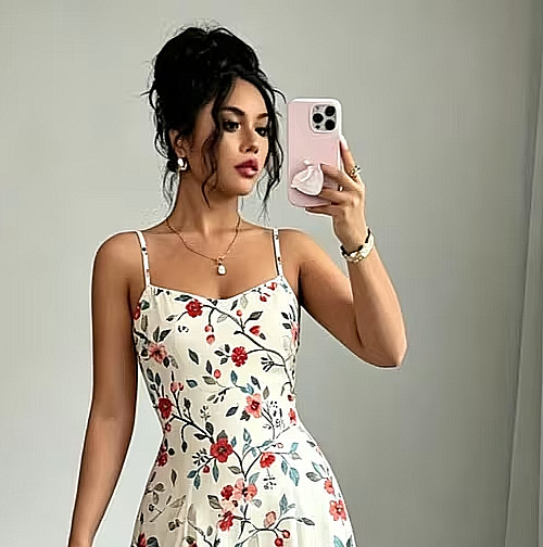 French Romantic Floral Patchwork Maxi Dress