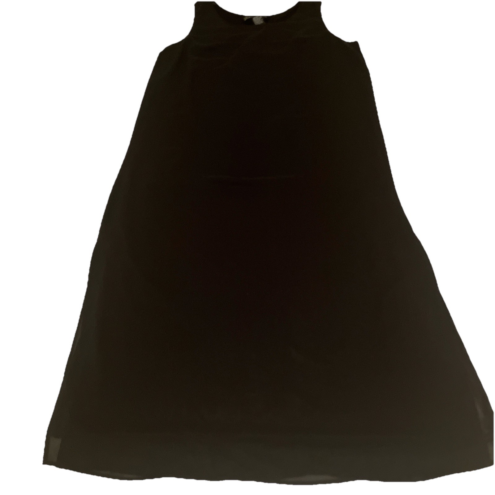 A Wild Thyme Sleeveless Side Slit Long Maxi Black Dress Size 18 Lined Round Neck