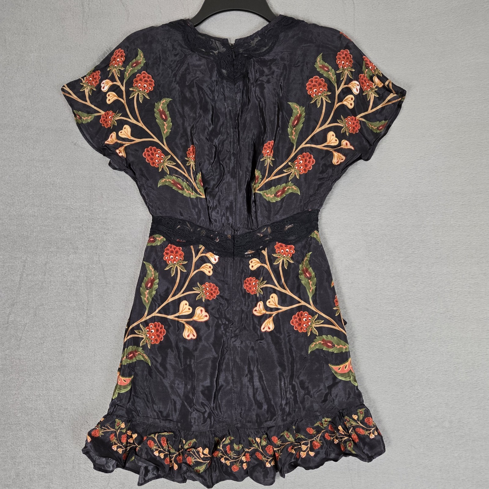 Farm Rio Black Berry Garden Mini Womens 2XS Dress Black Embroidered ⭐️Brand New