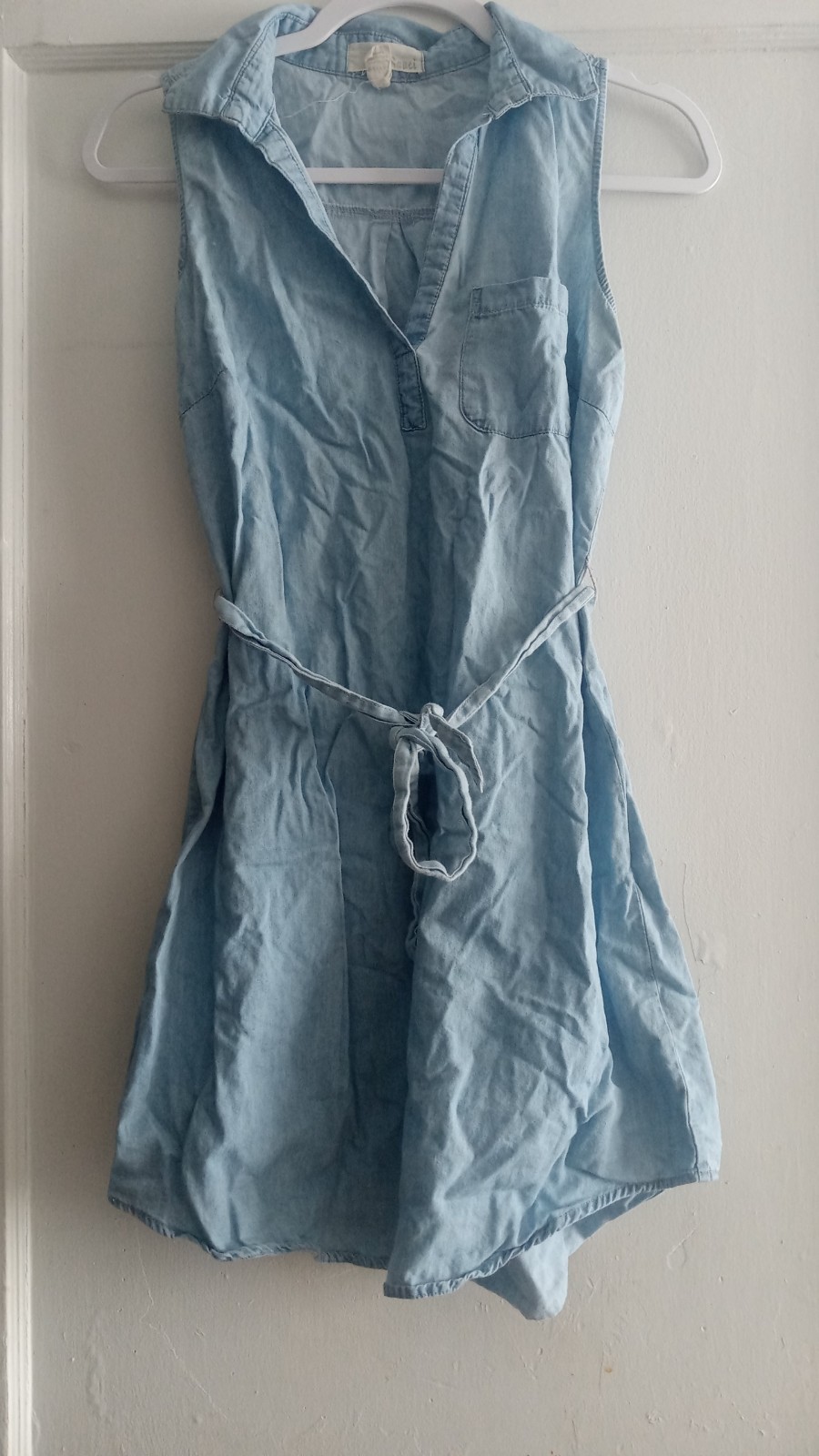 Sauci sz M 100% cotton fuax blue jean dress summer, casual