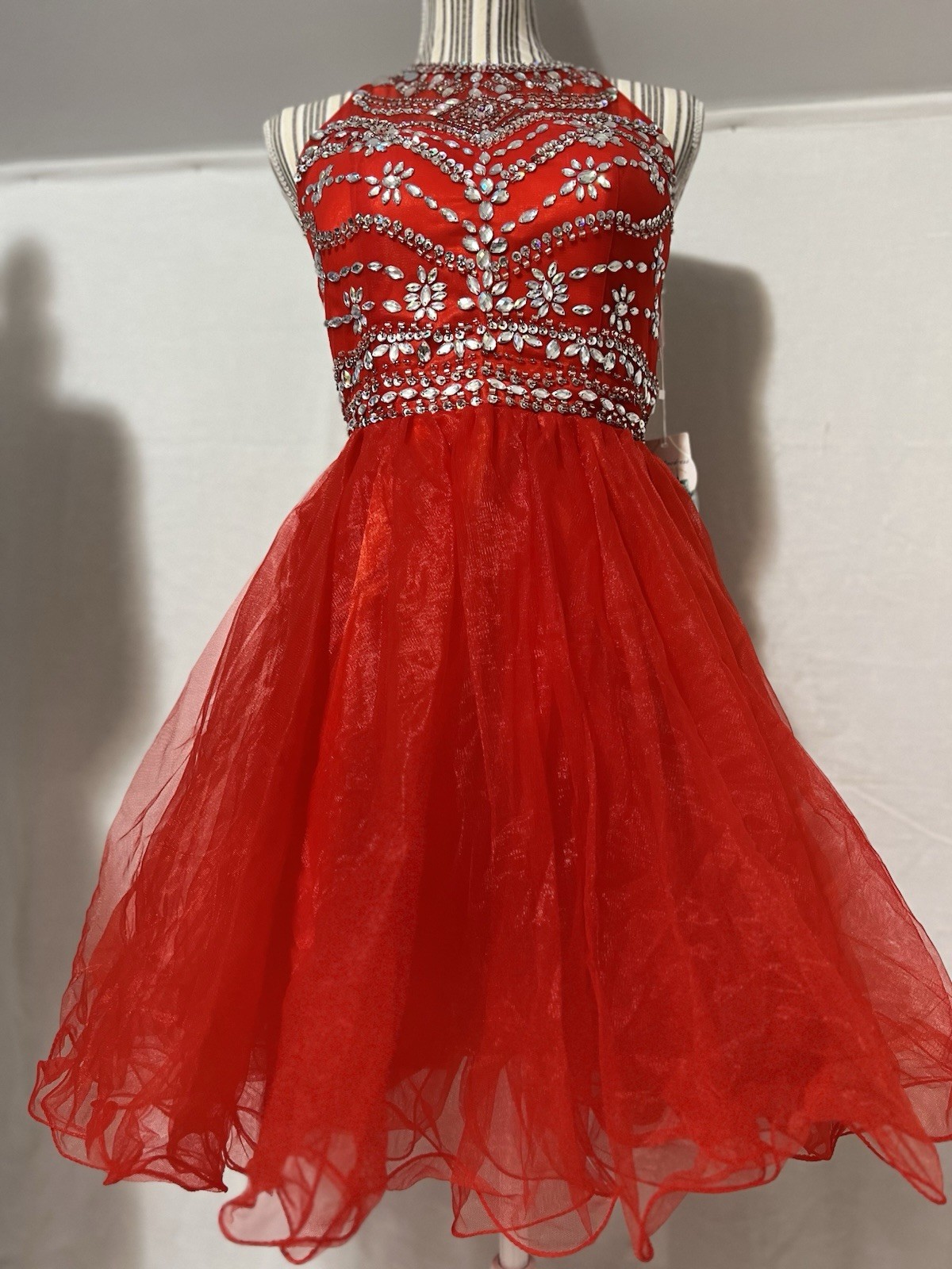 Prom Princes Party Rhinestones Mini Dress Sz S 4 Cocktail Babydoll NWT Gala #3