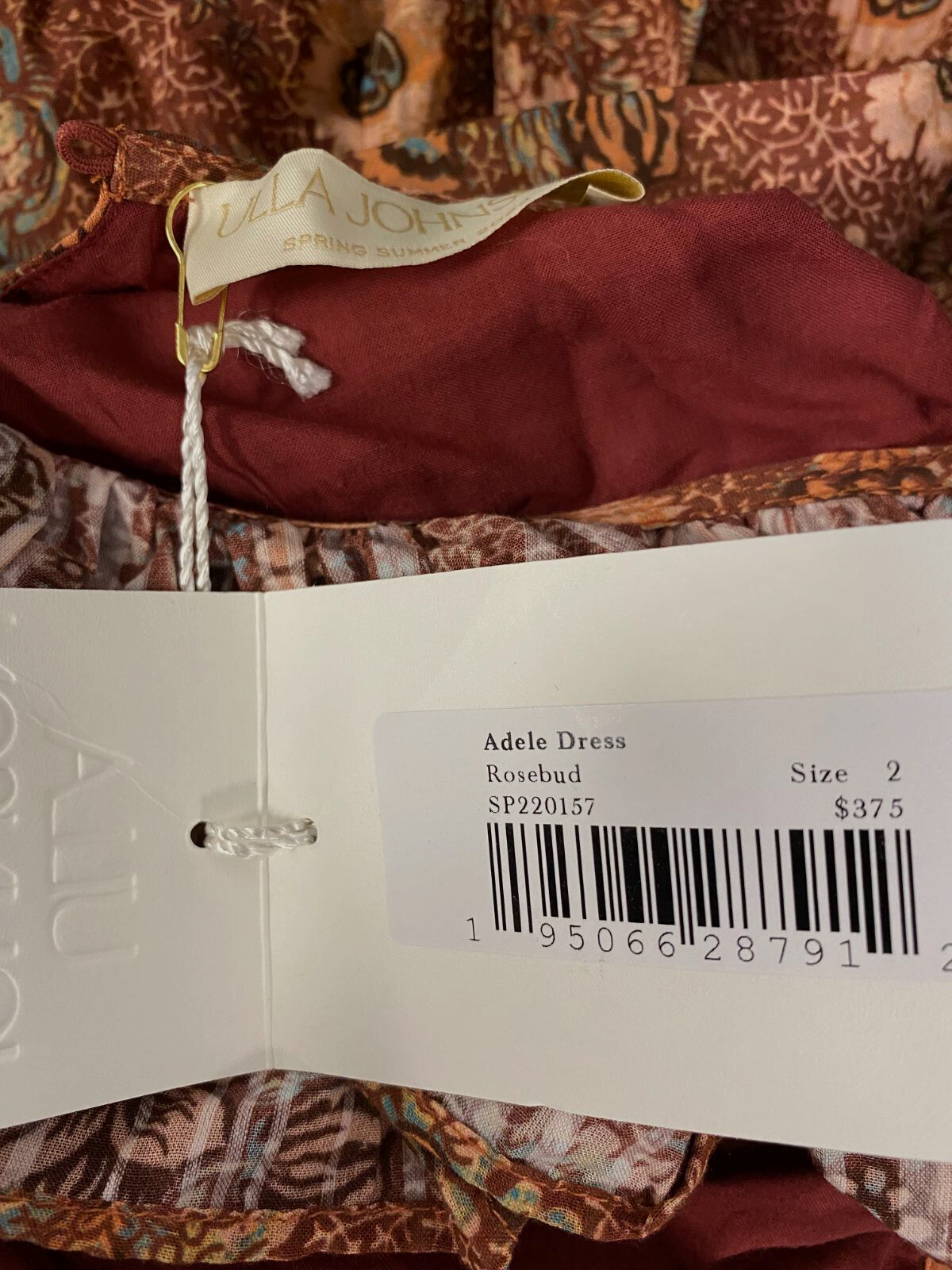 $375 Ulla Johnson Women’s Red Adele Floral Ruffle A-Line Dress Size 2