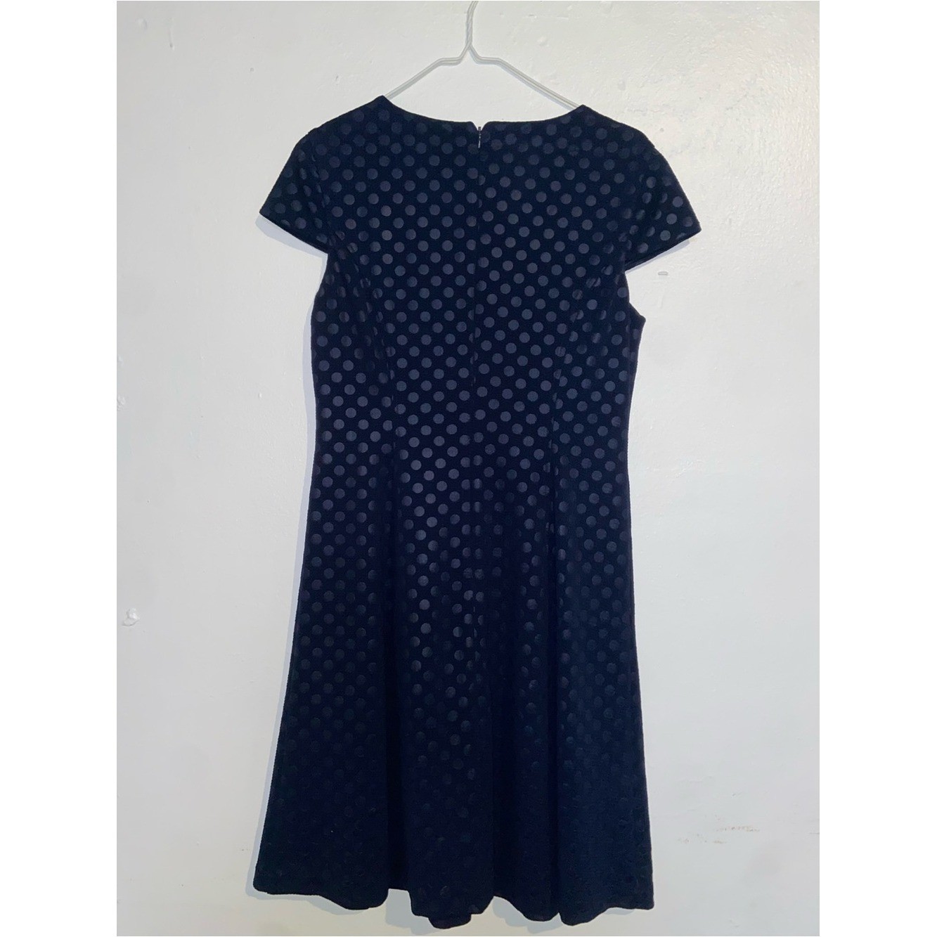 Jessica Howard Mod Twee Preppy Corpcore Classic Navy Polka Dot Fit & Flare Dress
