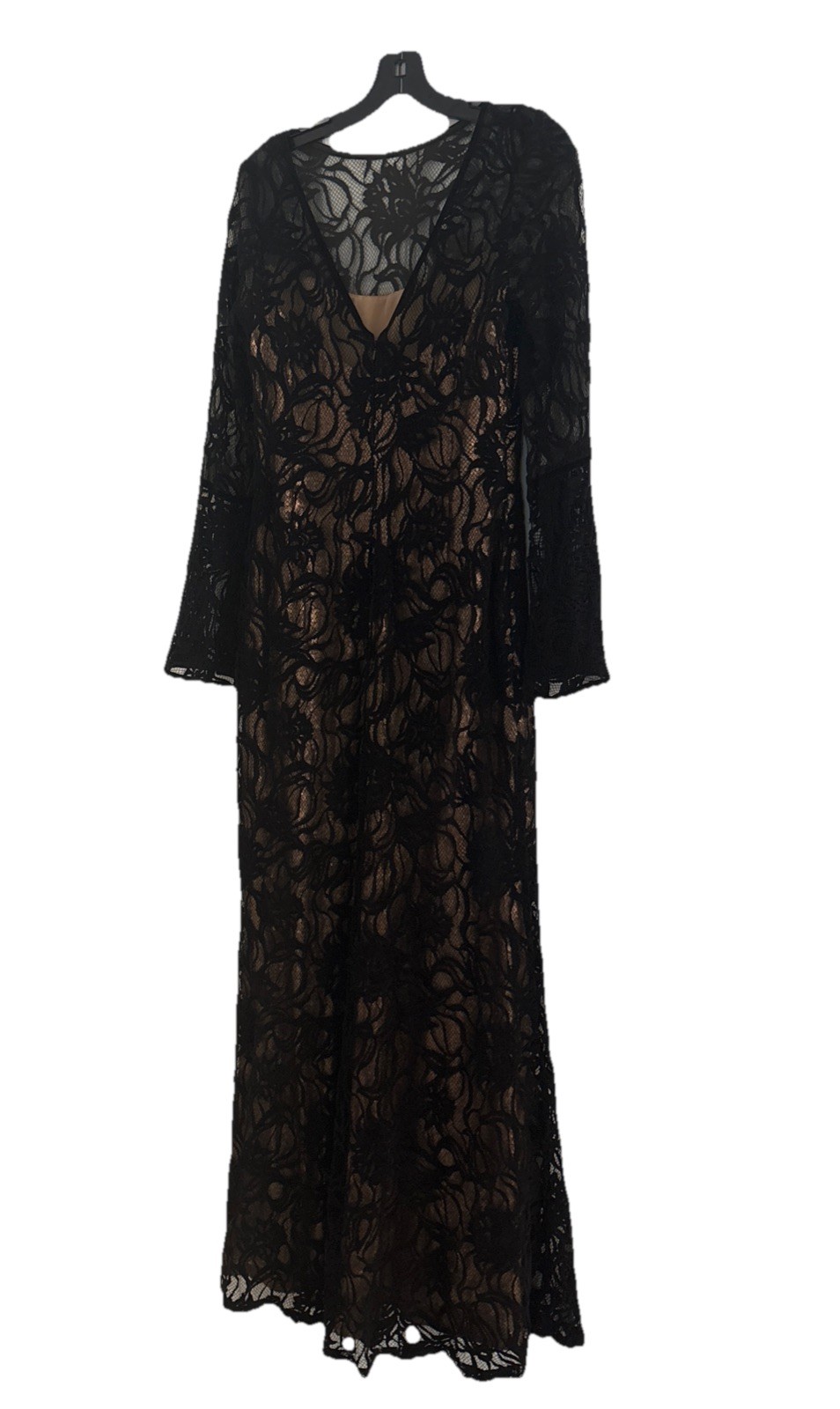 Amazing Condition Tadashi Shoji Bell Sleeve Lace Evening Dress Gown Size 8.