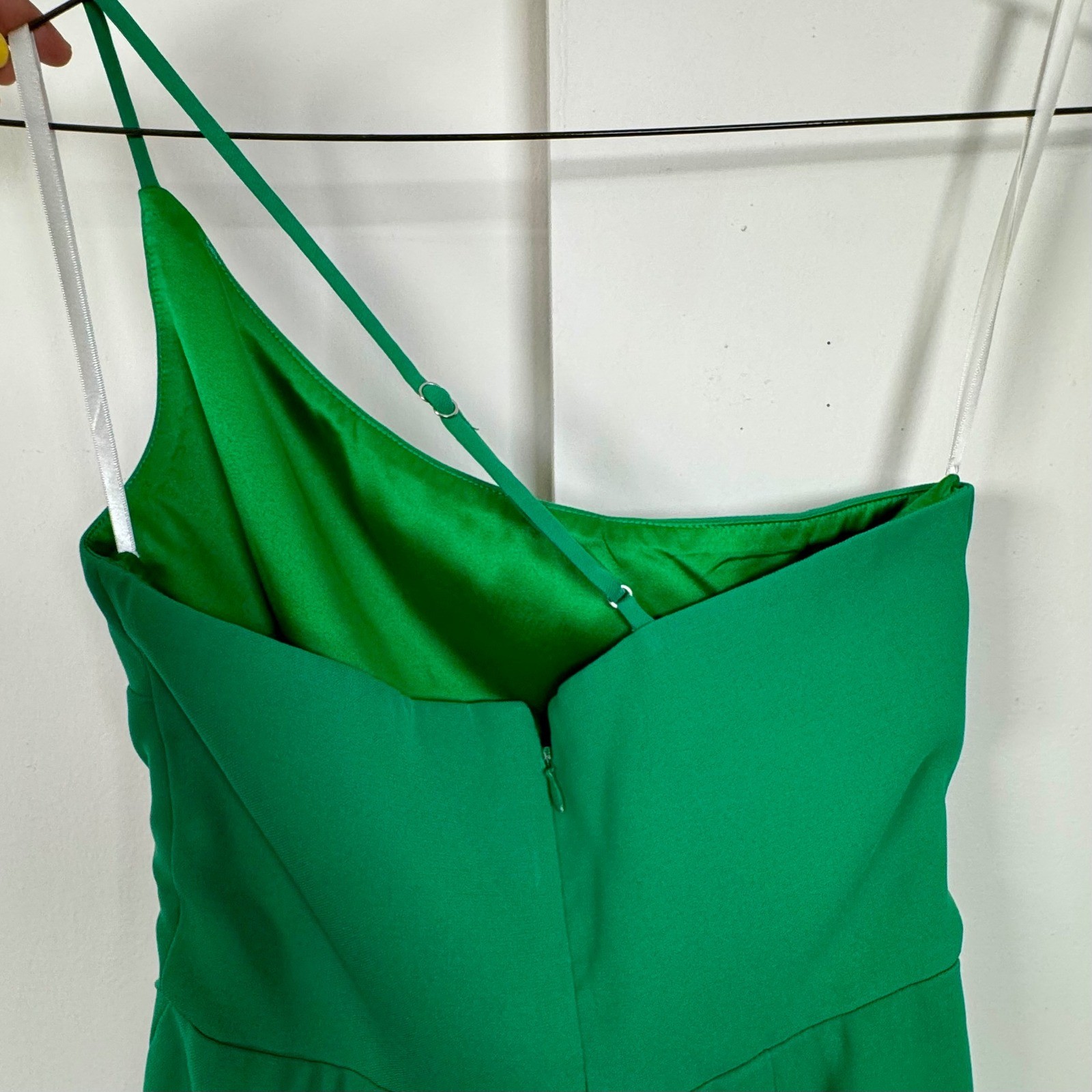 Lovers + Friends Lazo Green One Shoulder Midi Dress Slit XS Cocktail Formal