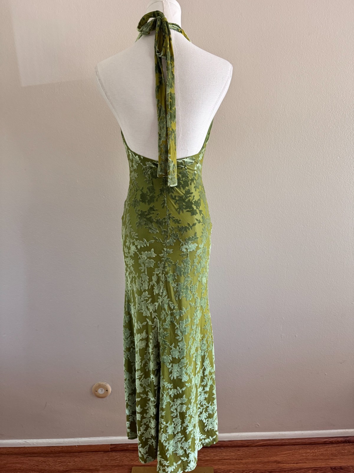 Hello Molly Green Halter Keyhole Maxi Dress