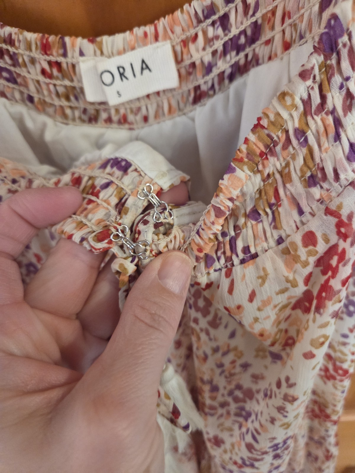 STORIA Ruffled Tiered Maxi Spring Sundress Sz S Tie Straps Boho Cottage Whimsy