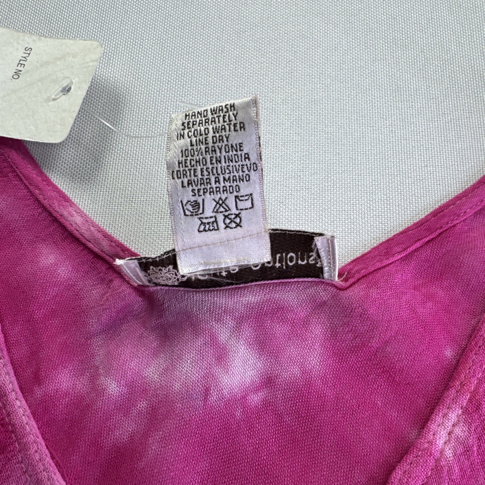 Cute Options Bohemian Sundress Free Size Pink Multi Tie Dye Embroidered #0284