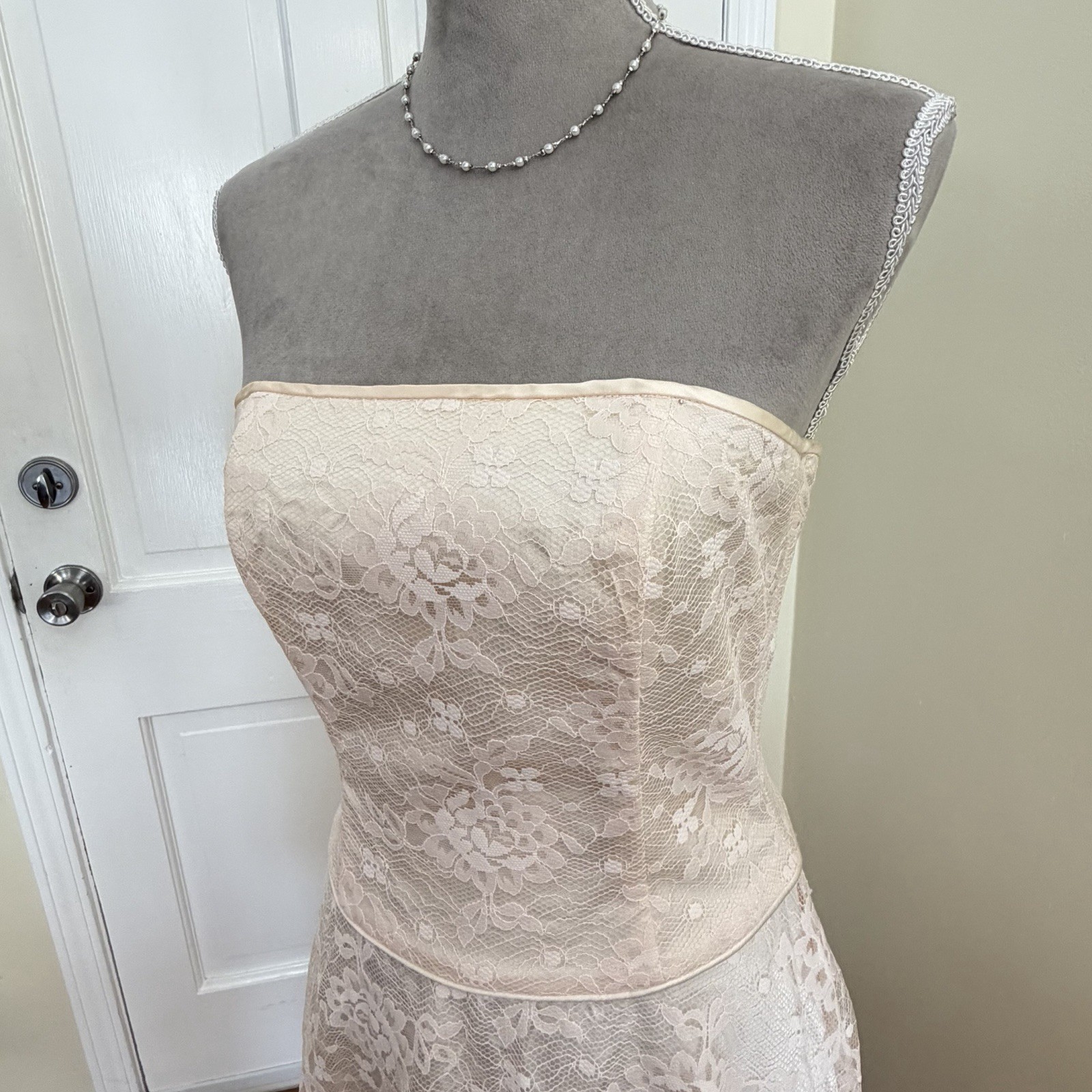 Vintage Scott McClintock Millennium 2000 Dress 6 Gown Prom Pink Lace Y2K USA