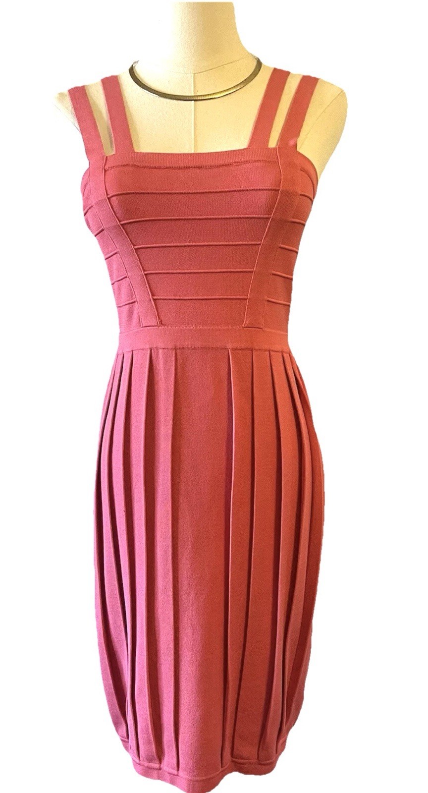 WOW Couture Pleated bubble dress in Coral Size M