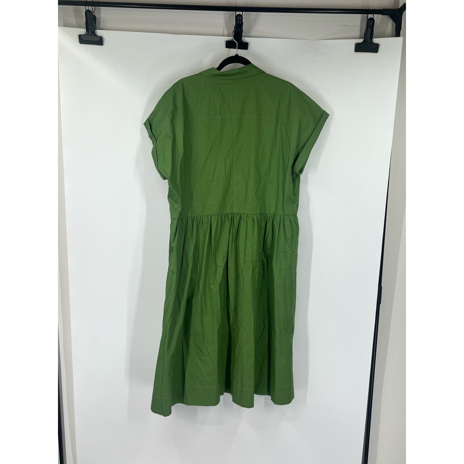 Maye Size 2XL Harper Button-Front Midi Shirt Dress Apple Green
