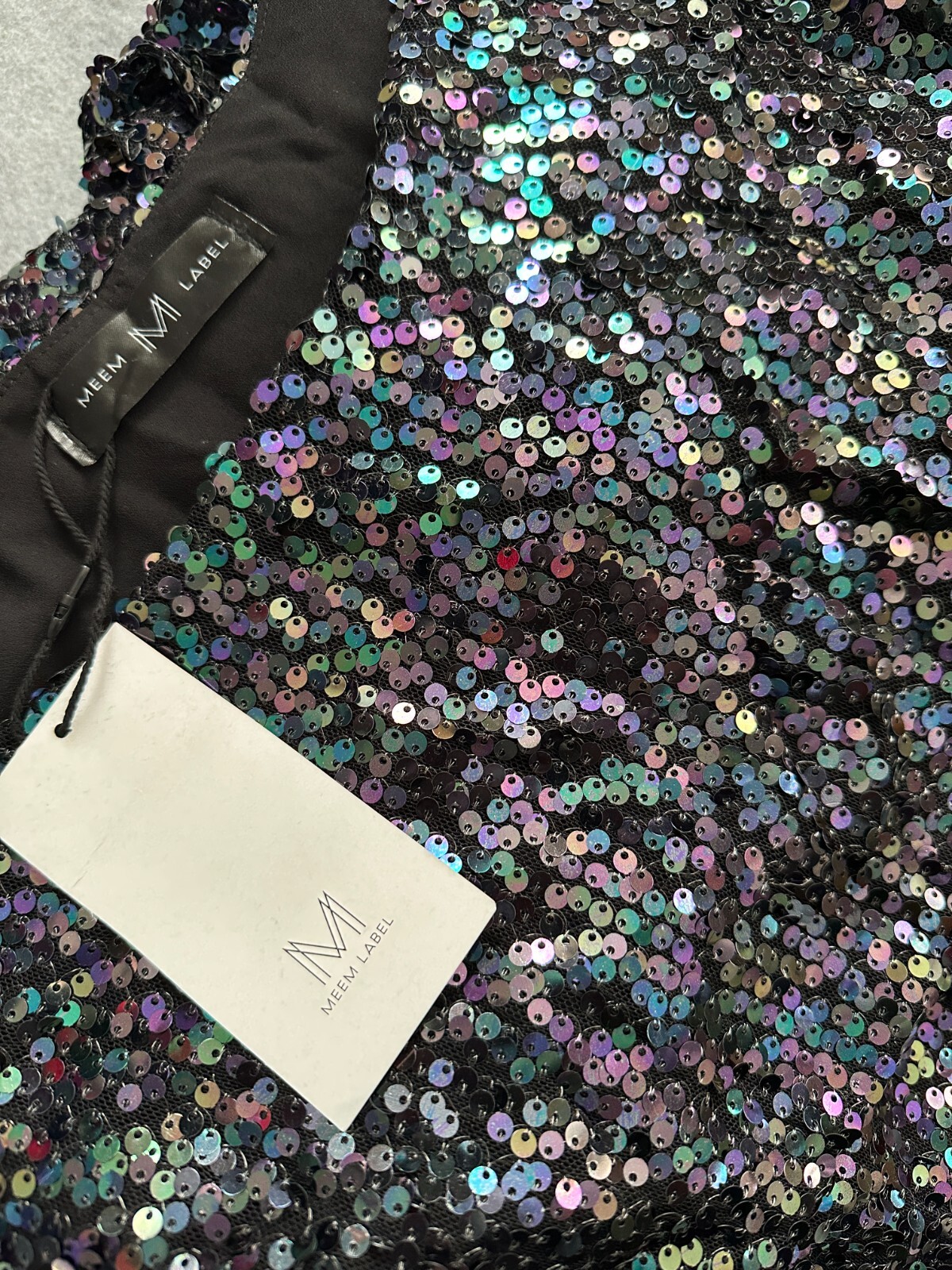 Wolf & Badger Meem Label Drop Waist Sequin Evening Party Midi Kate Dress M UK 14